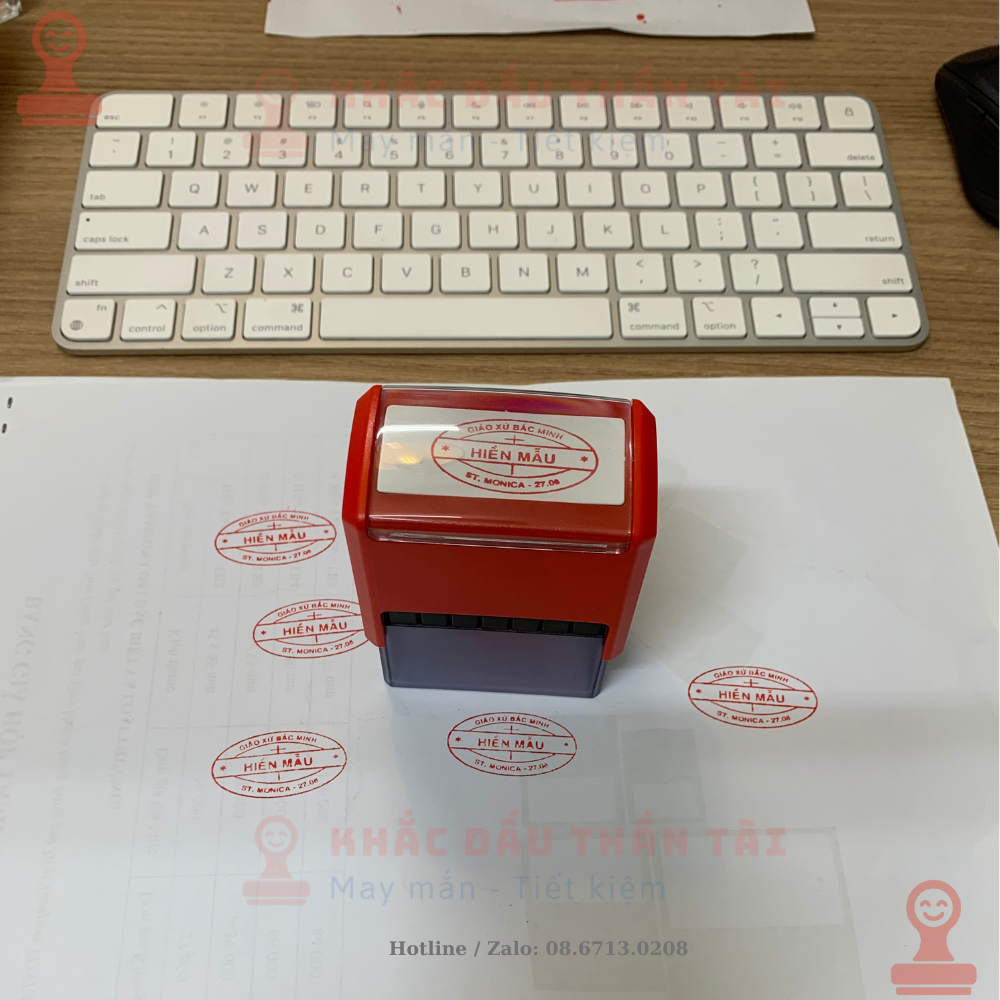 Khắc con dấu Logo - Khắc dấu Giáo xứ Bắc Minh Màu đỏ