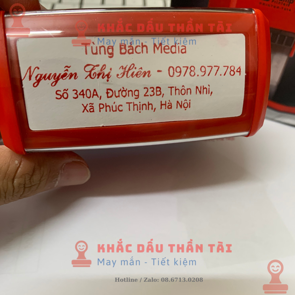 Khắc con dấu thông tin nhân viên bán hàng Nguyễn Thị Hiên