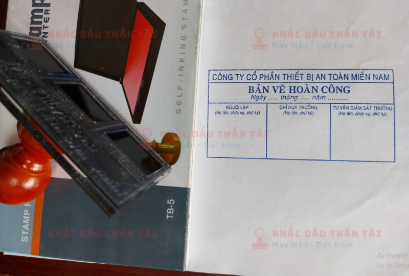 Khắc Dấu Hoàn công Công ty Cổ Phần Thiết Bị An Toàn Miền Nam