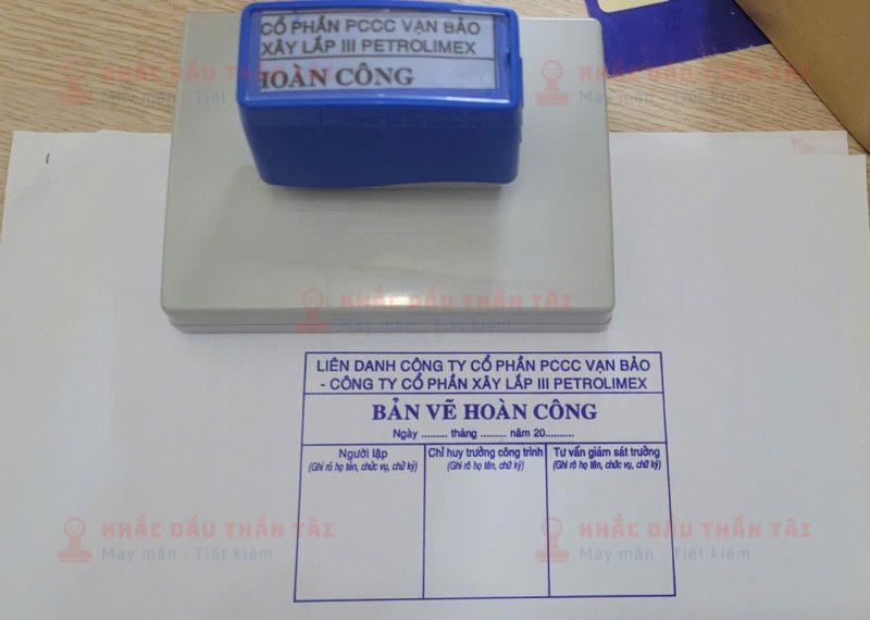 Khắc Dấu Hoàn công liền mực Công ty Cổ Phần PCCC Vạn Bảo