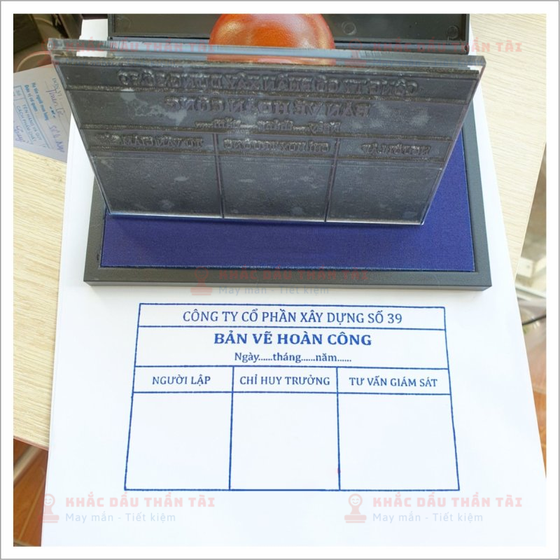 Khắc Dấu Hoàn công liền mực Công ty Cổ Phần Xây Dựng Số 39