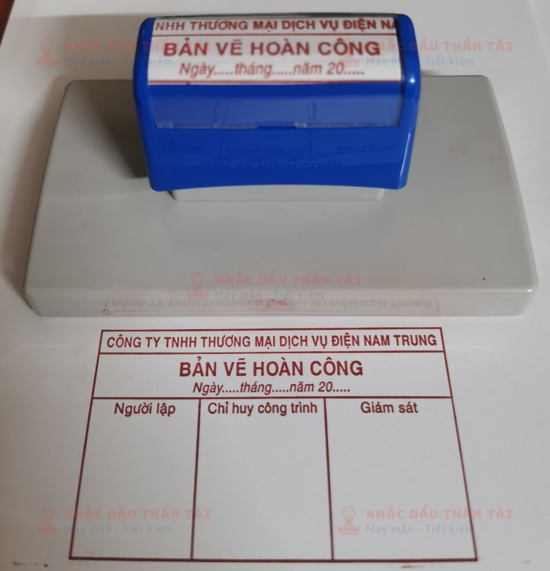 Khắc Dấu Hoàn công liền mực Công Ty TNHH Thương Mại Dịch Vụ Điện Nam Trung 