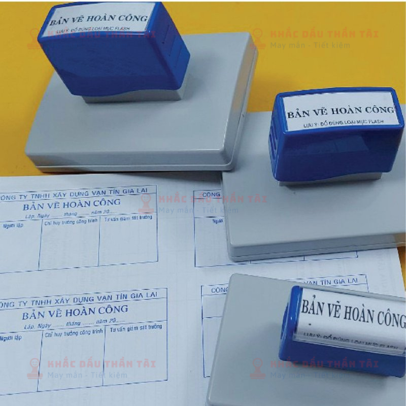 Khắc Dấu Hoàn công liền mực Công Ty TNHH Xây Dựng Vạn Tín Gia Lai