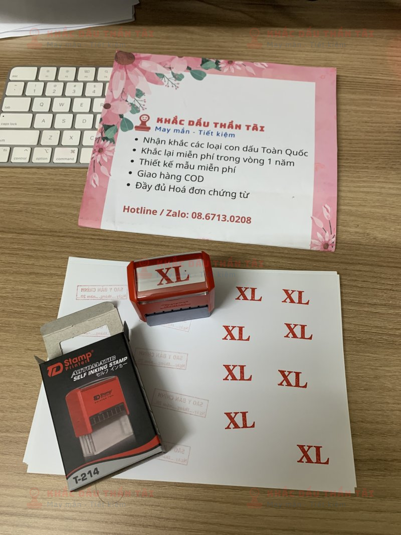 Khắc con chữ XL theo yêu cầu - Dịch vụ khắc dấu cá nhân hóa tại Trung Tâm Khắc Dấu Thần Tài