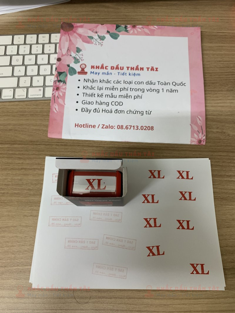 Khắc con chữ XL theo yêu cầu
