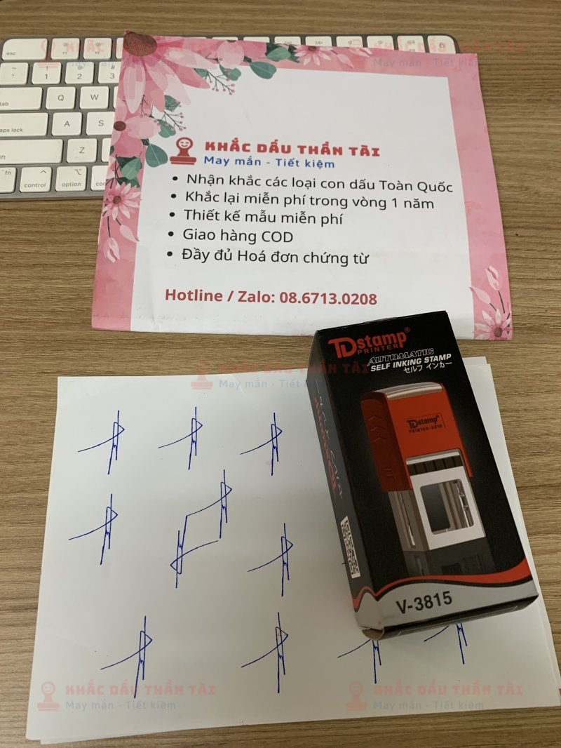 Khắc con dấu chữ ký Hình vuông theo yêu cầu