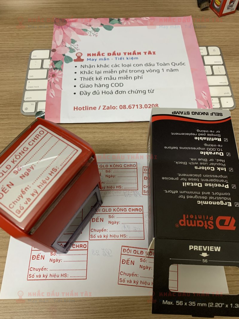 Khắc con dấu công văn đến đi cho Đội QLD KHÔNG CHRO - Trung Tâm Khắc Dấu Thần Tài