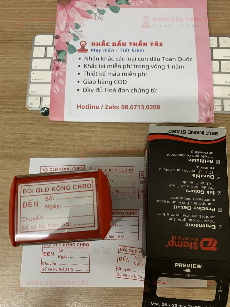 Khắc con dấu công văn đến đi cho Đội QLD KHÔNG CHRO - Trung Tâm Khắc Dấu Thần Tài