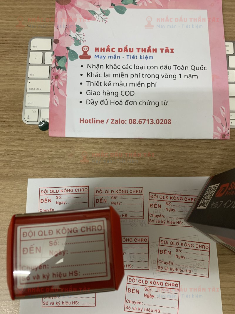 Khắc con dấu công văn đến đi cho Đội QLD KHÔNG CHRO - Trung Tâm Khắc Dấu Thần Tài