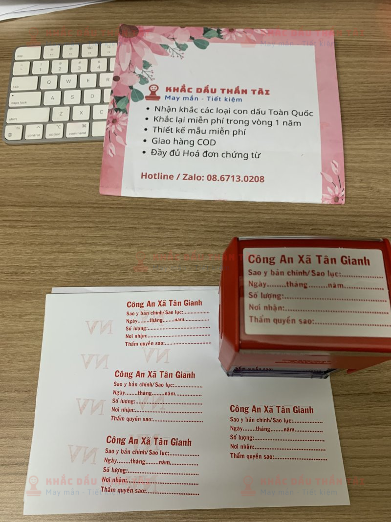 Khắc Con Dấu Sao Y Bản Chính Công An Xã Tân Gianh - Trung Tâm Khắc Dấu Thần Tài