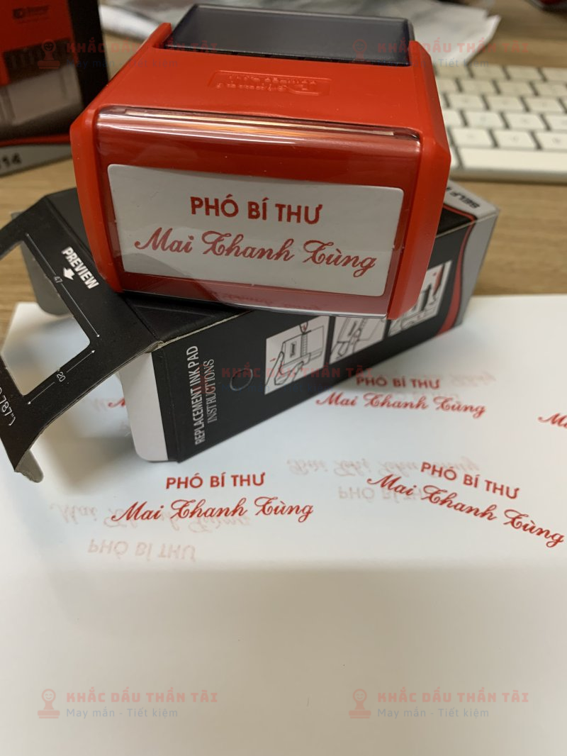 Dịch vụ Khắc Con Dấu Tên và Chức Danh Phó Bí Thư Mai Thanh Tùng tại Thần Tài