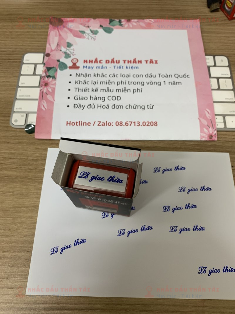 Khắc con dấu chữ Lễ giao thừa theo yêu cầu