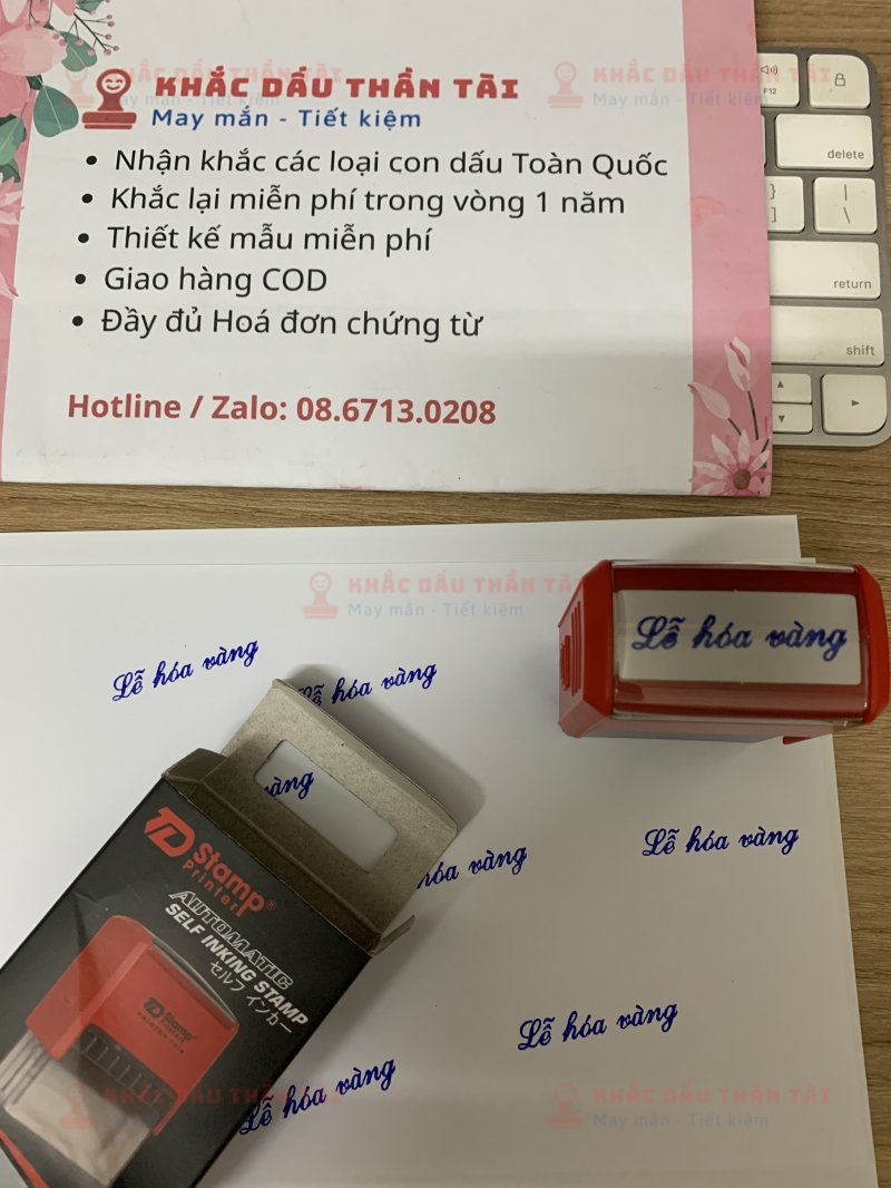 Khắc con dấu chữ Lễ hóa vàng theo yêu cầu - Trung Tâm Khắc Dấu Thần Tài