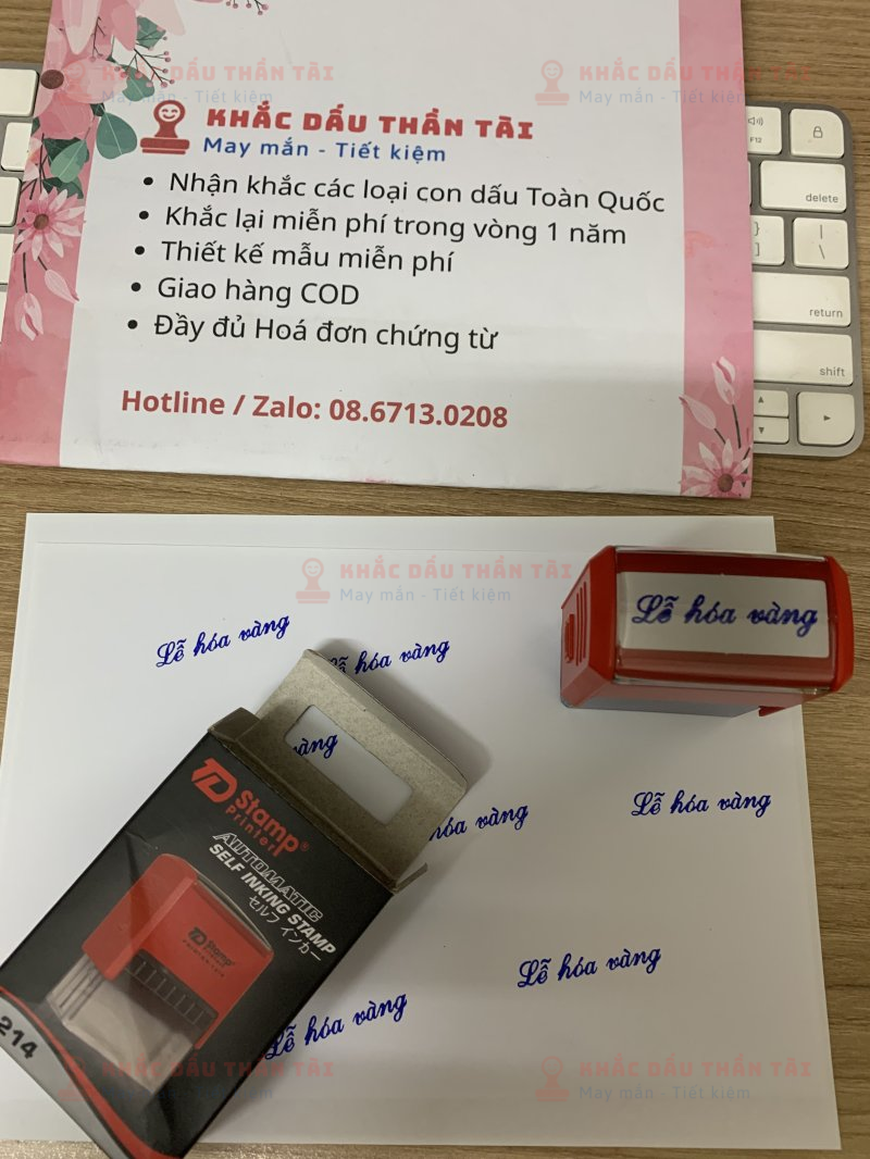 Khắc con dấu chữ Lễ hóa vàng theo yêu cầu - Trung Tâm Khắc Dấu Thần Tài