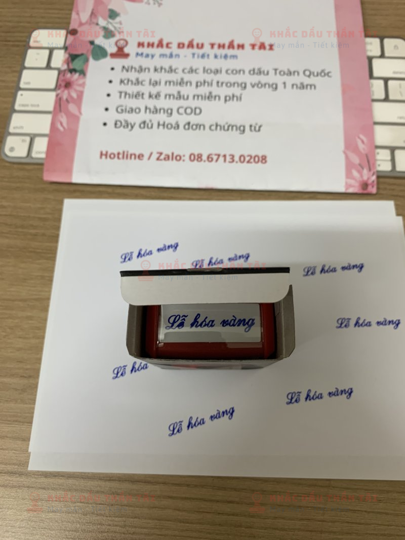 Khắc con dấu chữ Lễ hoá vàng theo yêu cầu