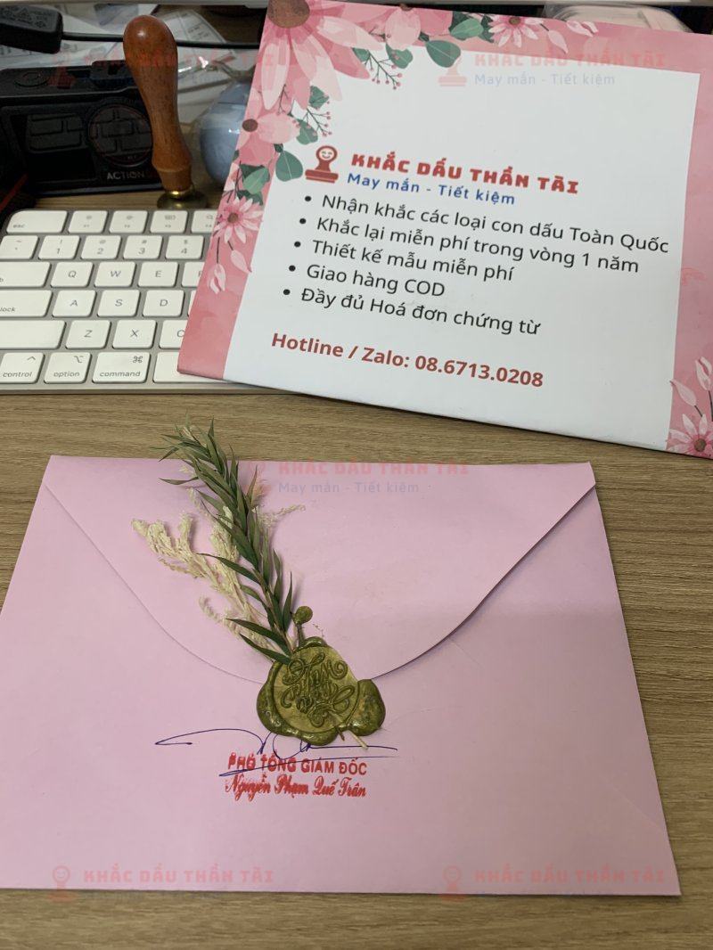 Khắc con dấu Sáp cho thư cảm ơn sang trọng và tinh tế