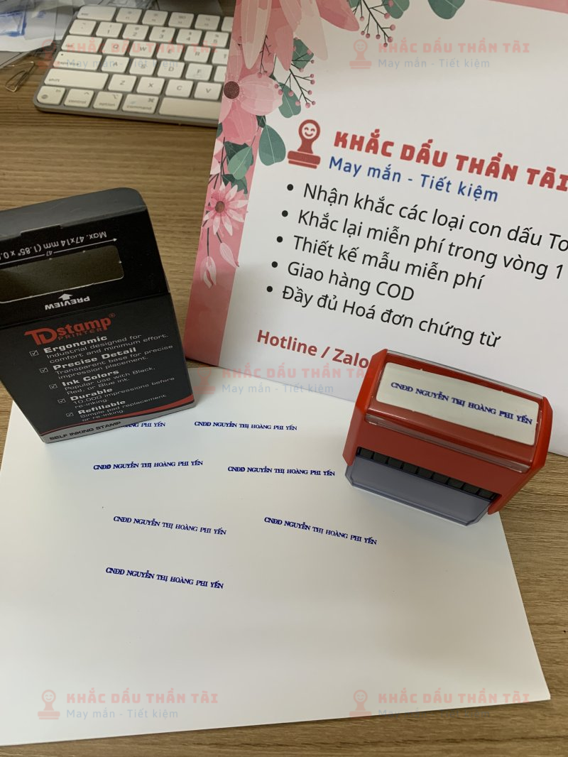 Khắc con dấu Tên và Chức danh Điều Dưỡng Nguyễn Thị Hoàng Phi Yến chuyên nghiệp
