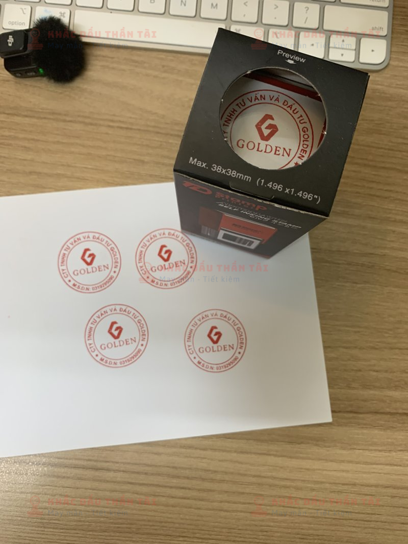 Khắc con dấu Tròn Logo công ty TNHH Golden