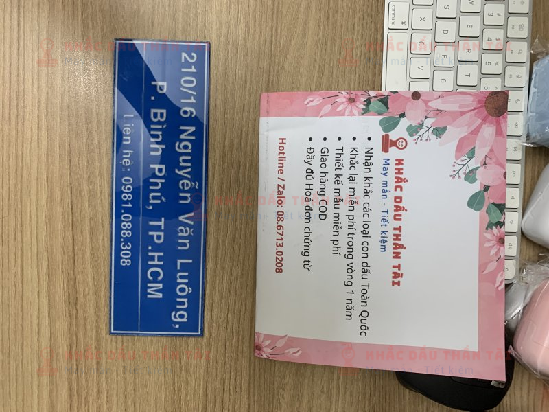 Làm bảng số nhà 210/16 Nguyễn Văn Luông, Phường Bình Phú, TPHCM - Trung Tâm Khắc Dấu Thần Tài