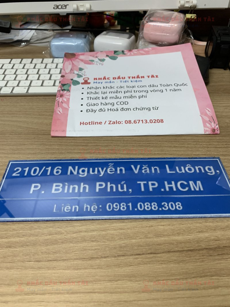Làm bảng số nhà 210/16 Nguyễn Văn Luông, Phường Bình Phú, TPHCM - Trung Tâm Khắc Dấu Thần Tài