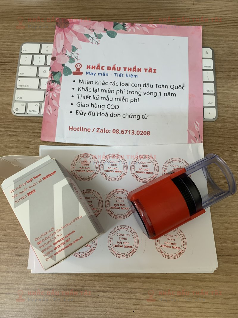 Khắc dấu Tròn công ty TNHH Đổi Mới Thông Minh tại Trung Tâm Khắc Dấu Thần Tài, TP.HCM