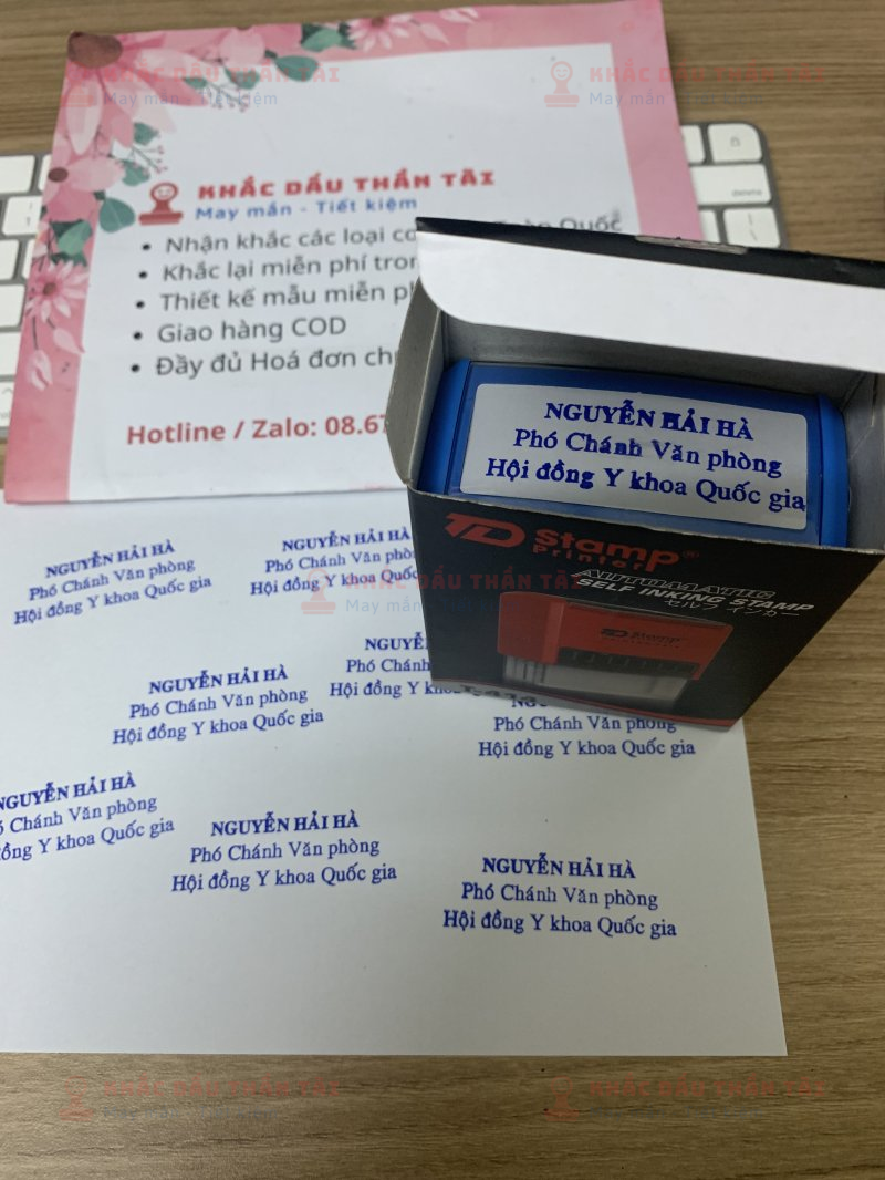 Khắc con dấu Chức danh Phó chánh văn phòng Nguyễn Hải Hà tại Trung Tâm Khắc Dấu Thần Tài