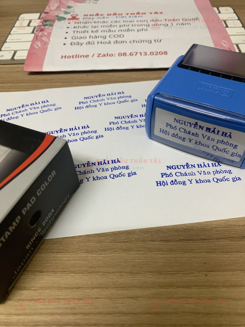 Khắc con dấu Chức danh Phó chánh văn phòng Nguyễn Hải Hà tại Trung Tâm Khắc Dấu Thần Tài