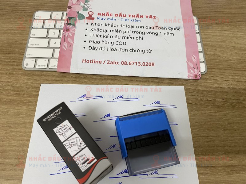 Khắc con dấu chữ ký cho anh Nguyễn Văn Thành tại Trung Tâm Khắc Dấu Thần Tài