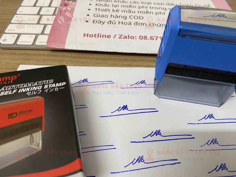 Khắc con dấu chữ ký cho anh Nguyễn Văn Thành tại Trung Tâm Khắc Dấu Thần Tài