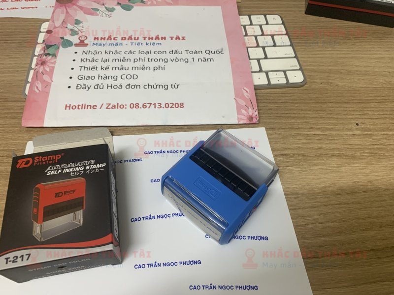 Khắc con dấu tên Cao Trần Ngọc Phượng - Trung Tâm Khắc Dấu Thần Tài, TP.HCM