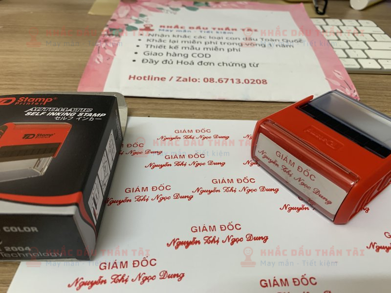 Khắc dấu Tên và Chức danh Giám đốc Nguyễn Thị Ngọc Dung chuyên nghiệp