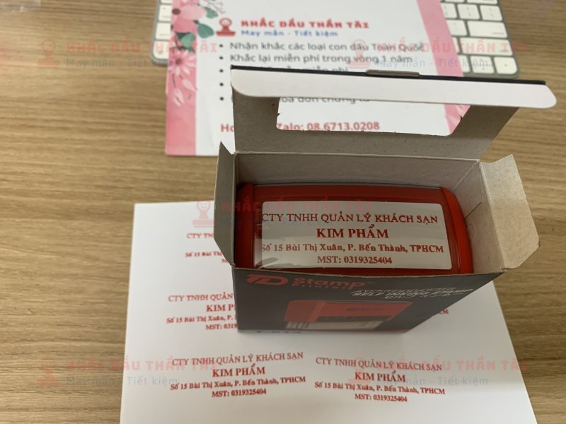 Khắc Dấu Vuông Công ty TNHH Quản Lý Khách Sạn Kim Phẩm