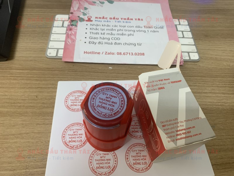 Khắc con dấu Tròn Công ty TNHH Một thành viên Thương mại Hàng Hoá Đồng Lợi