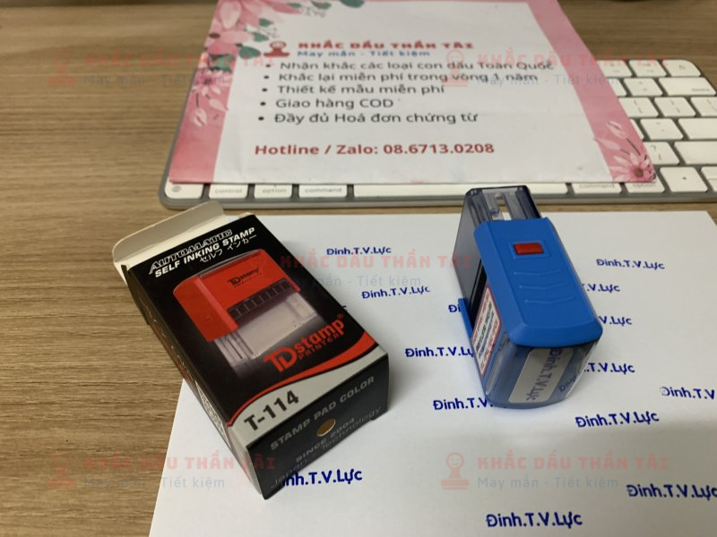 Dịch vụ khắc con dấu tên Đinh.T.V.Lực