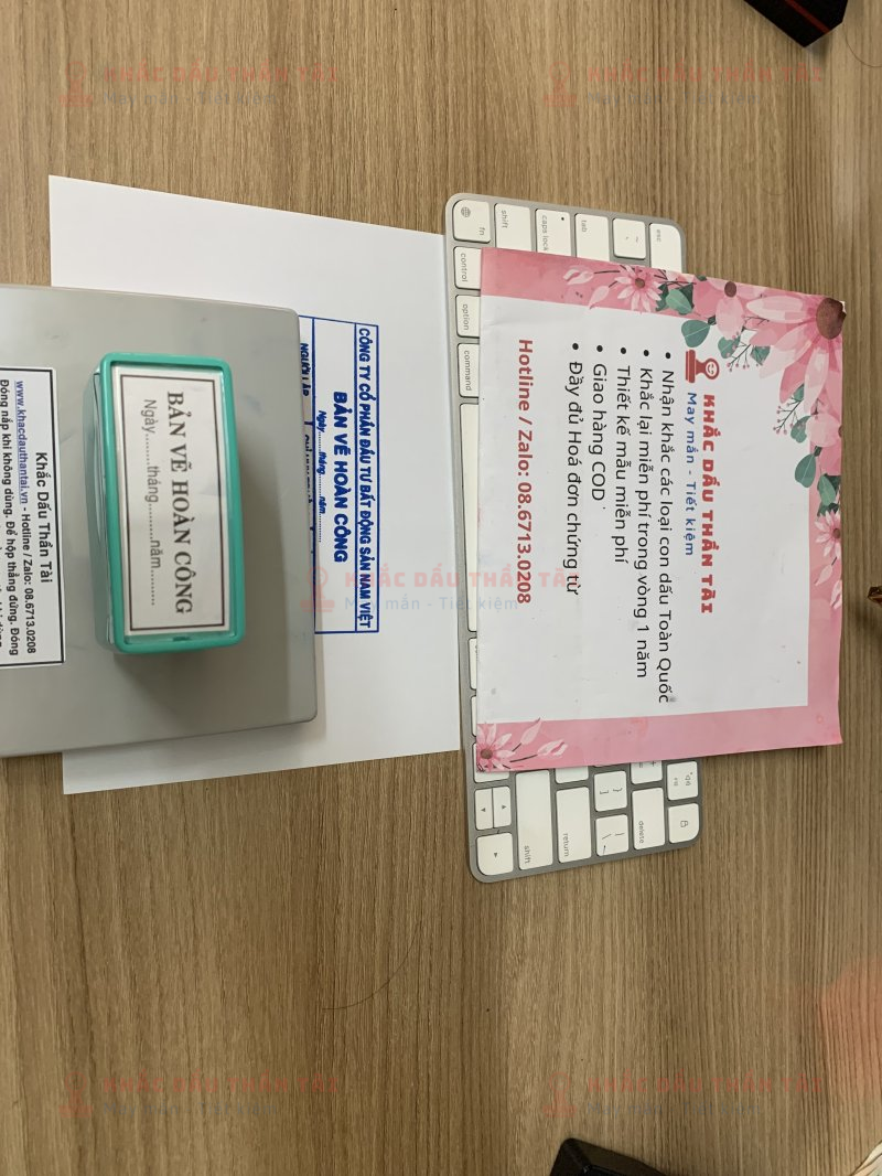 Khắc con dấu Bản vẽ Hoàn công cho Công ty Cổ Phân Bất Động Sản Nam Việt