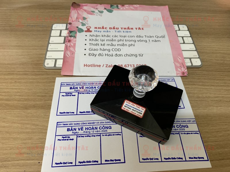 Khắc con dấu Bản vẽ Hoàn công cho Công ty TNHH XD CN và DD Hợp Lực