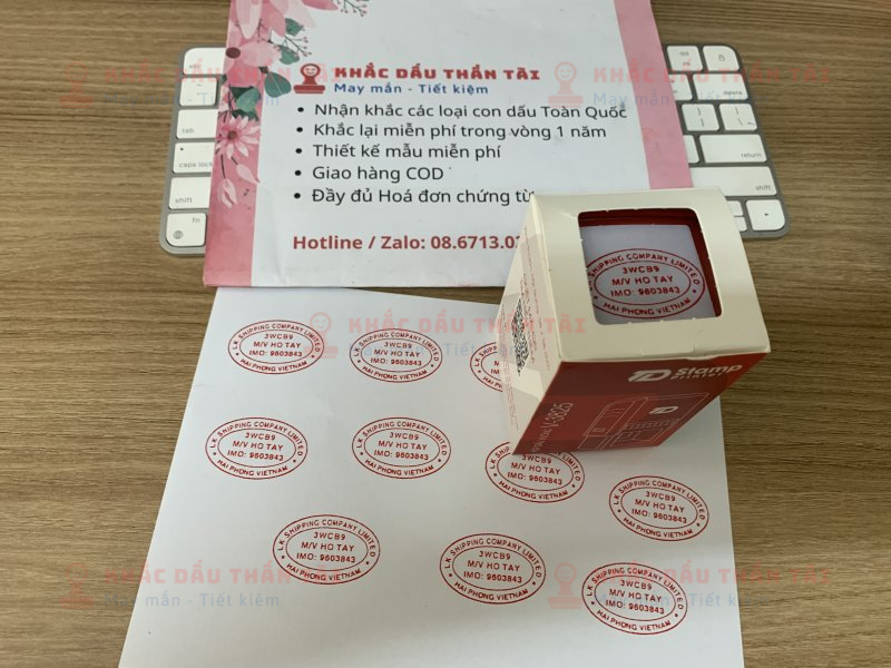 Khắc con dấu Hình Oval Công ty LK Shipping Company Limited