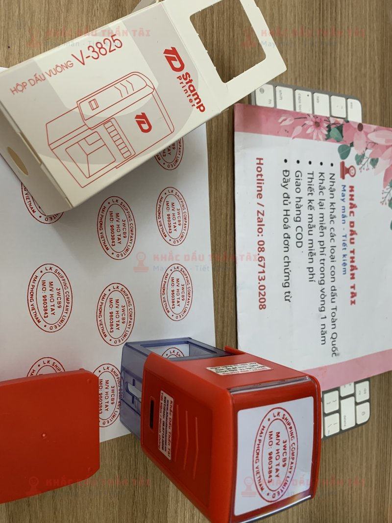 Khắc con dấu Hình Oval Công ty LK Shipping Company Limited