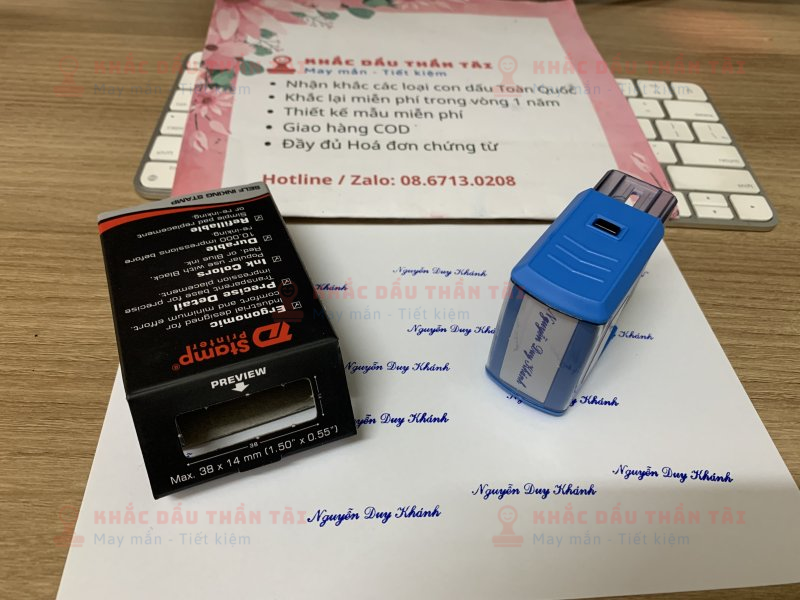 Khắc con dấu tên Nguyễn Duy Khánh - Mực Xanh