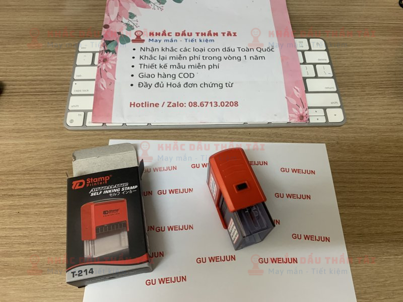 Khắc con dấu tên tiếng Anh Gu Weijun