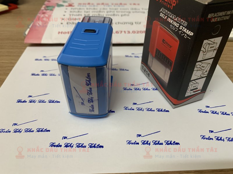 Khắc con dấu Tên và chữ ký Trần Thị Thu Thắm