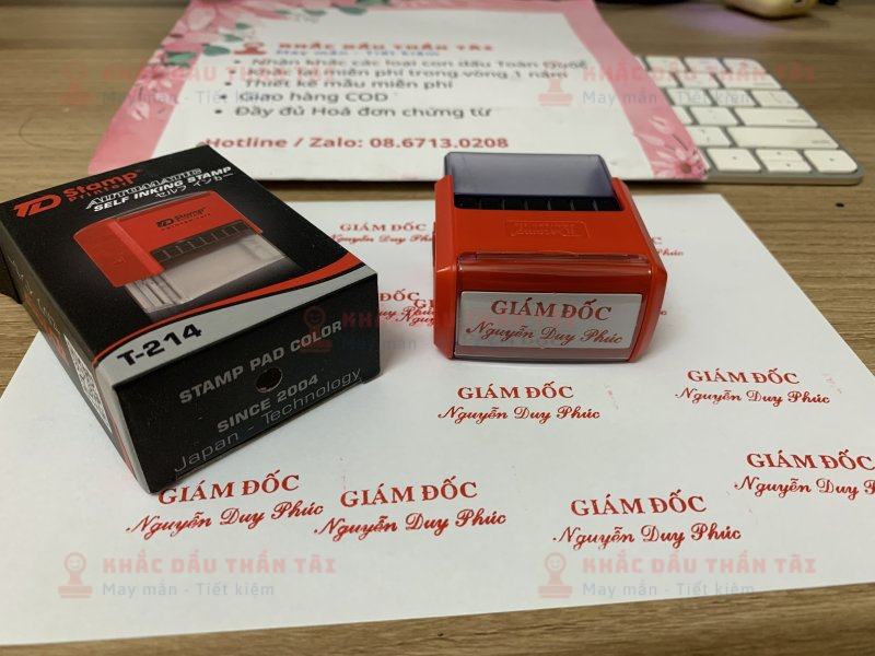 Khắc con dấu Tên và Chức danh Giám đốc Nguyễn Duy Phúc