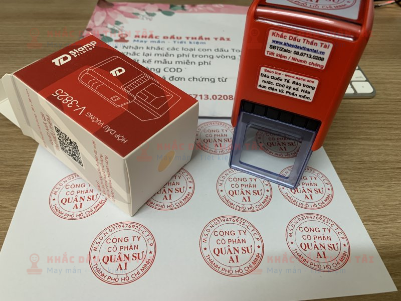 Khắc con dấu tròn Công Ty Cổ Phần Quân Sư AI