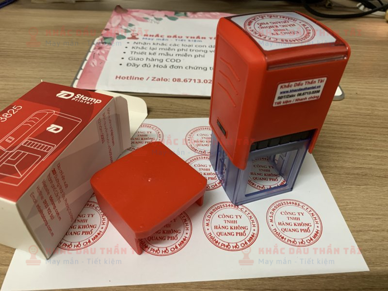 Khắc con dấu tròn Công Ty Trách Nhiệm Hữu Hạn Hàng Không Quang Phổ