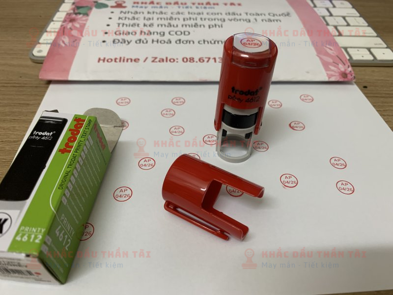 Khắc con dấu Tích điểm cho cửa hàng điện thoại - Nội dung AP/26 - Mực đỏ