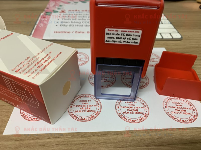Khắc dấu tròn Công Ty TNHH TM DV Hải Sản Đầm Cù Mông