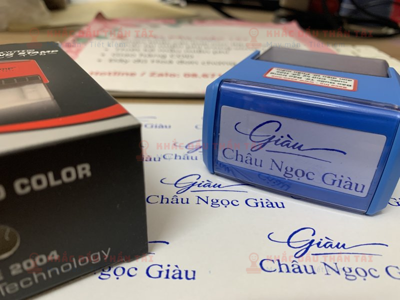 Nhận Khắc con dấu Tên và chữ ký Châu Ngọc Giàu