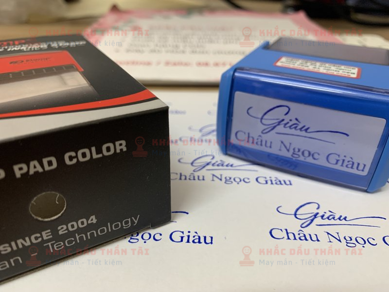 Nhận Khắc con dấu Tên và chữ ký Châu Ngọc Giàu
