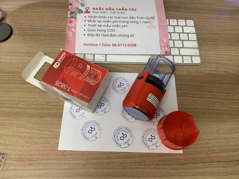 Khắc con dấu cao su logo Công ty Momentum And Lagacy Trade LLC