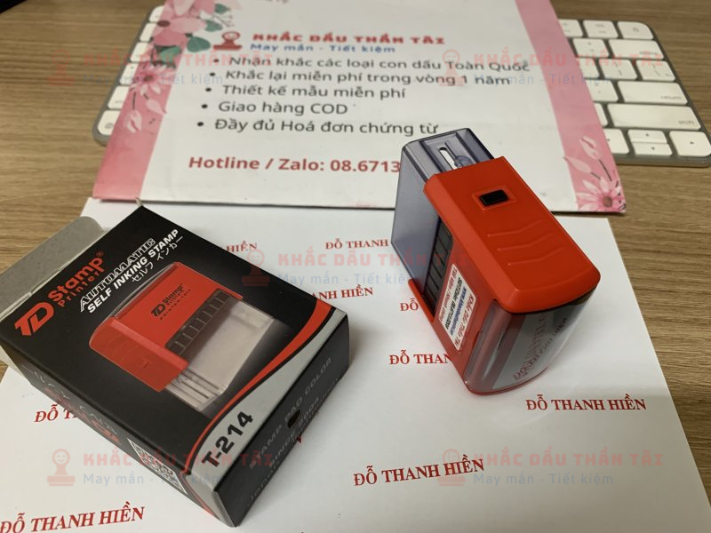 Khắc con dấu tên Đỗ Thanh Hiền, mực đỏ, font Vni-Times